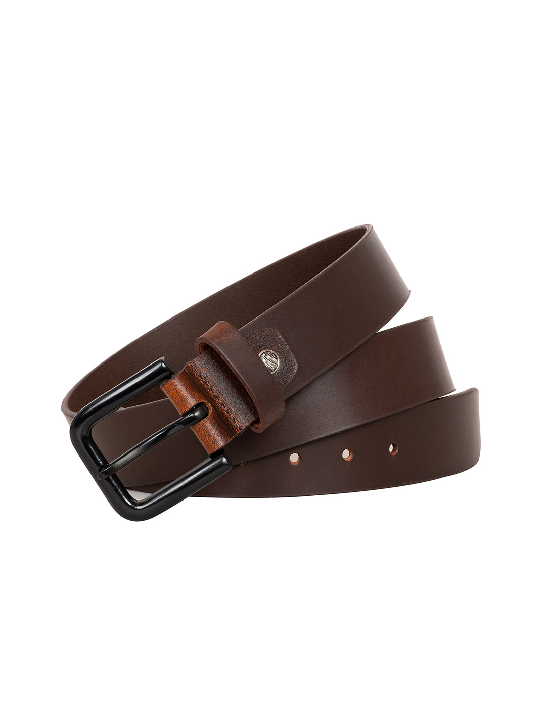 Hornbull Men Bravo Washed Dark Brown Top Grain Casual Leather Belt