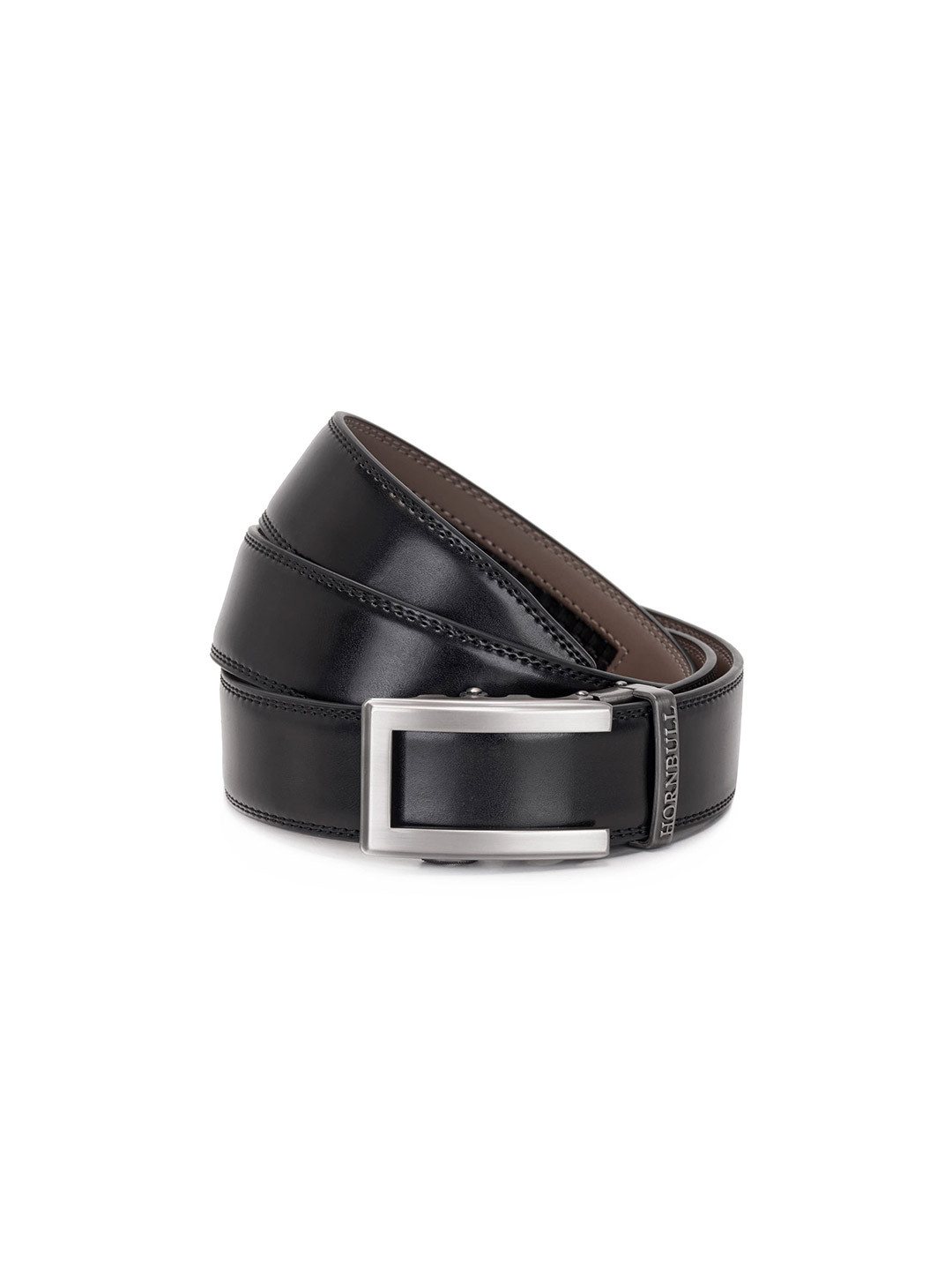 Hornbull Men Riga Black Autolock Leather Formal And Casual Belt