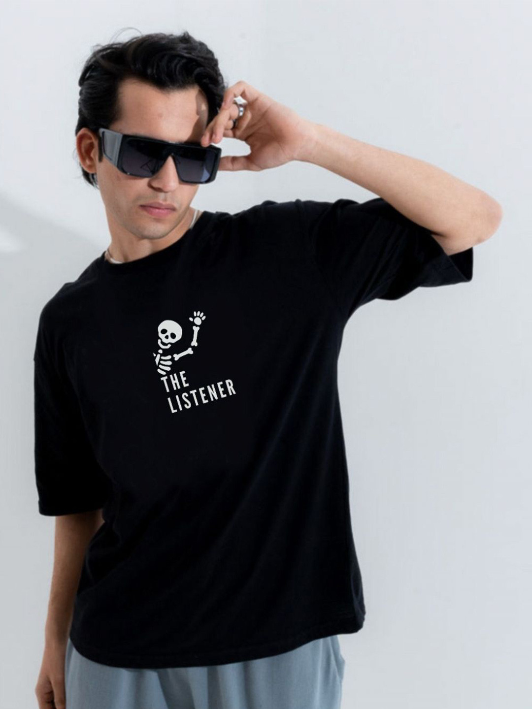 TheBTclub Men Activchill Graphic Printed Round Neck Grunge Cotton Oversized T-shirt