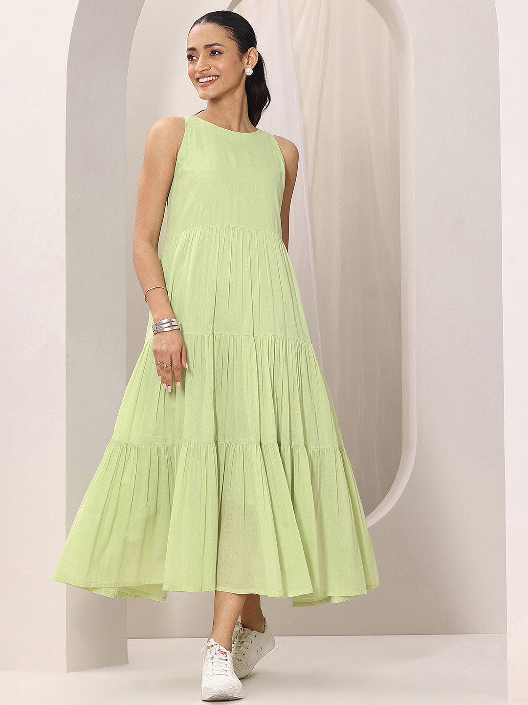 Libas Fit & Flare Midi cotton Dress