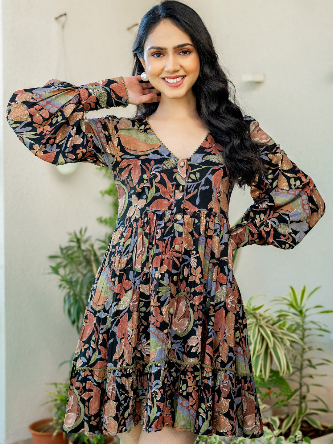 HOUSE OF JAMOTI Root printed dress