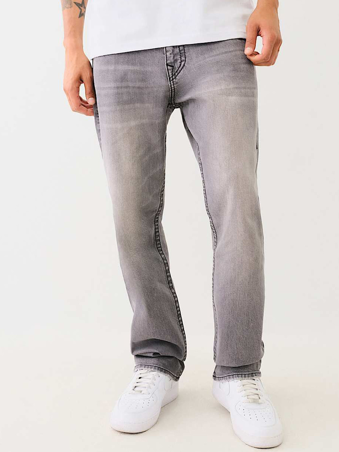 True Religion Big T Ricky Straight Fit Mid Rise Washed Jeans