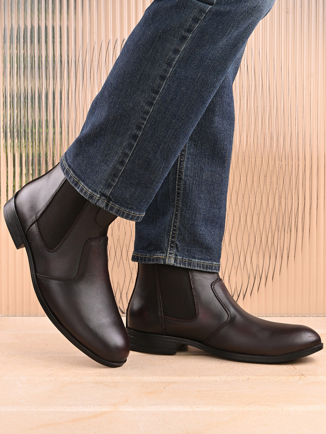 AfroJack Men Leather High Ankle Chelsea Boots