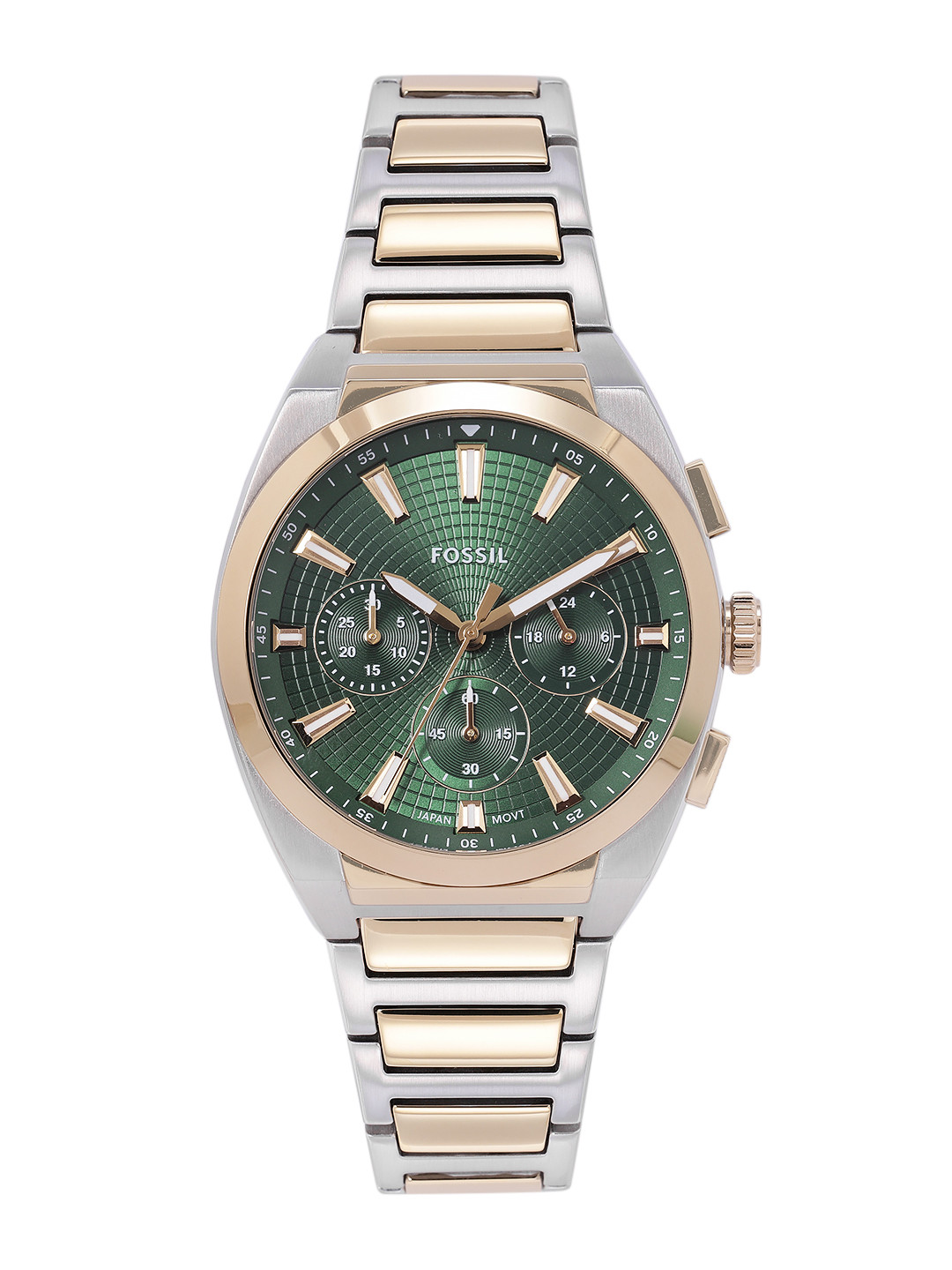 Fossil Men Everett Two Tone Patterned Dial Chronograph Analogue Watch FS6106I