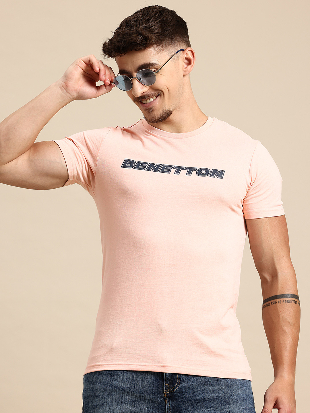 United Colors of Benetton Brand Name Printed T-shirt