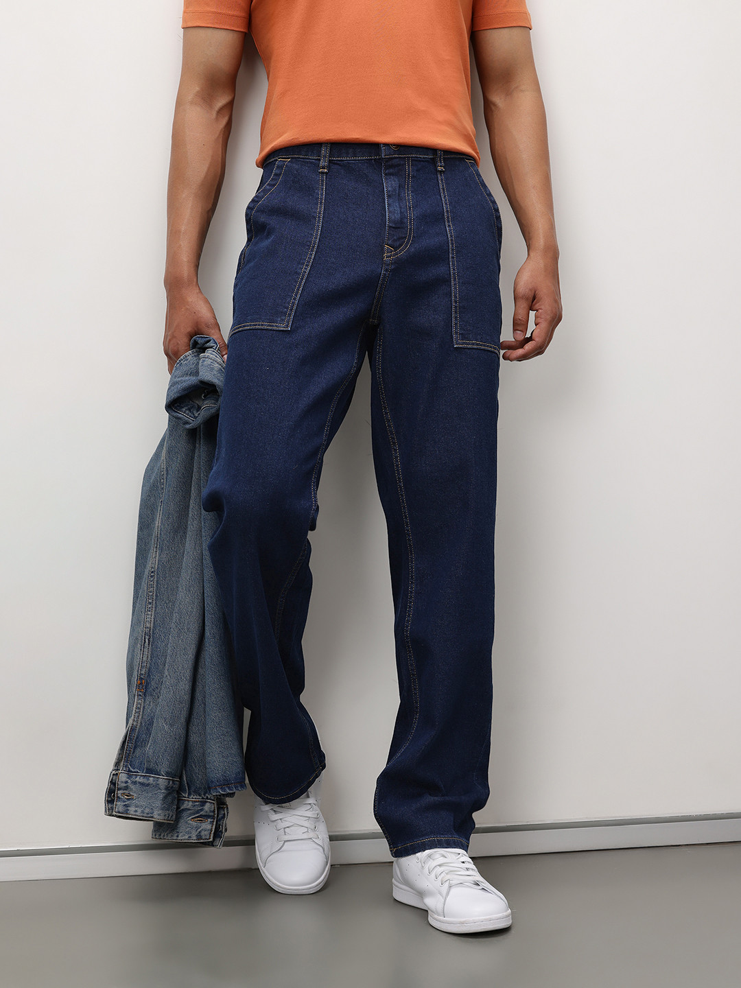 ether Men Essentials Straight Fit Mid-Rise Stretchable Jeans