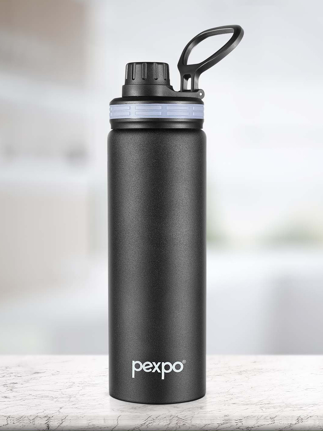 Pexpo Aqua Black Solid Stainless Steel Light-weight Sipper - 800ml