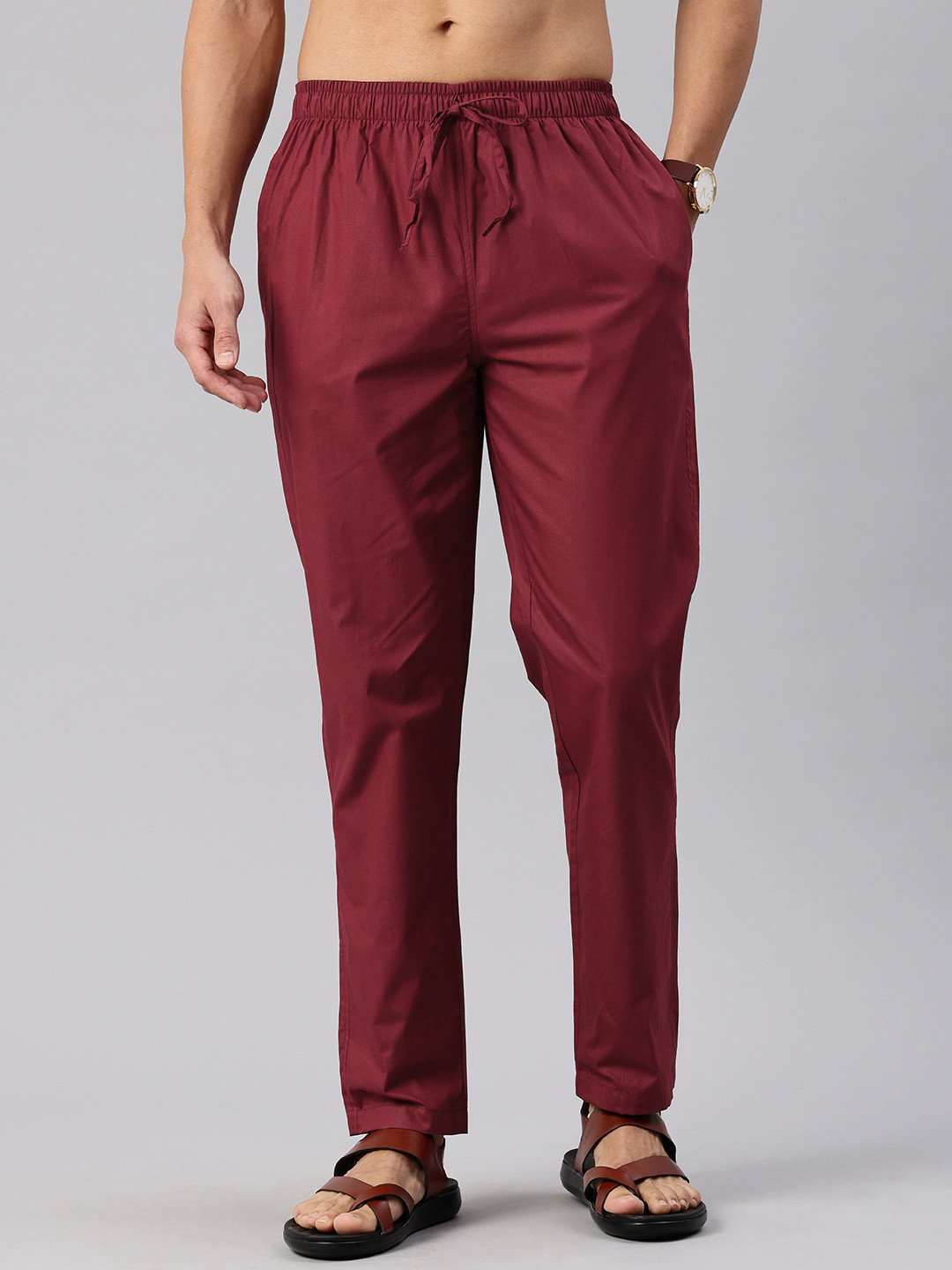 Majestic Man Solid Pure Cotton Pyjama