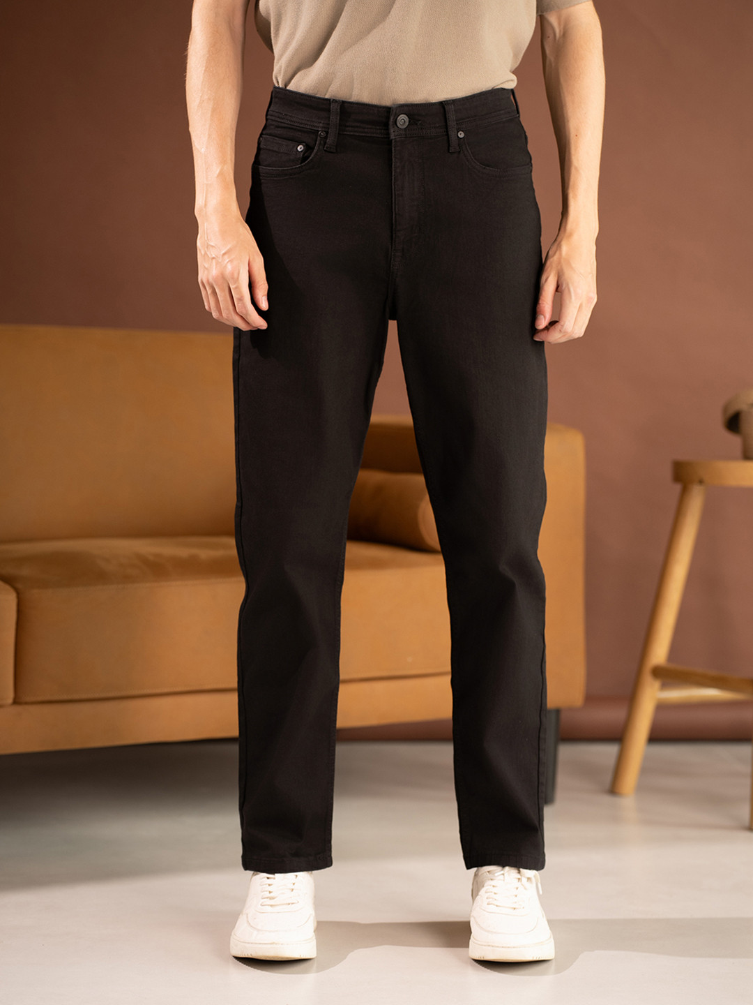The Pant Project Men Twilight Black Pro-Stretch Relaxed Fit Stretchable Cotton Jeans