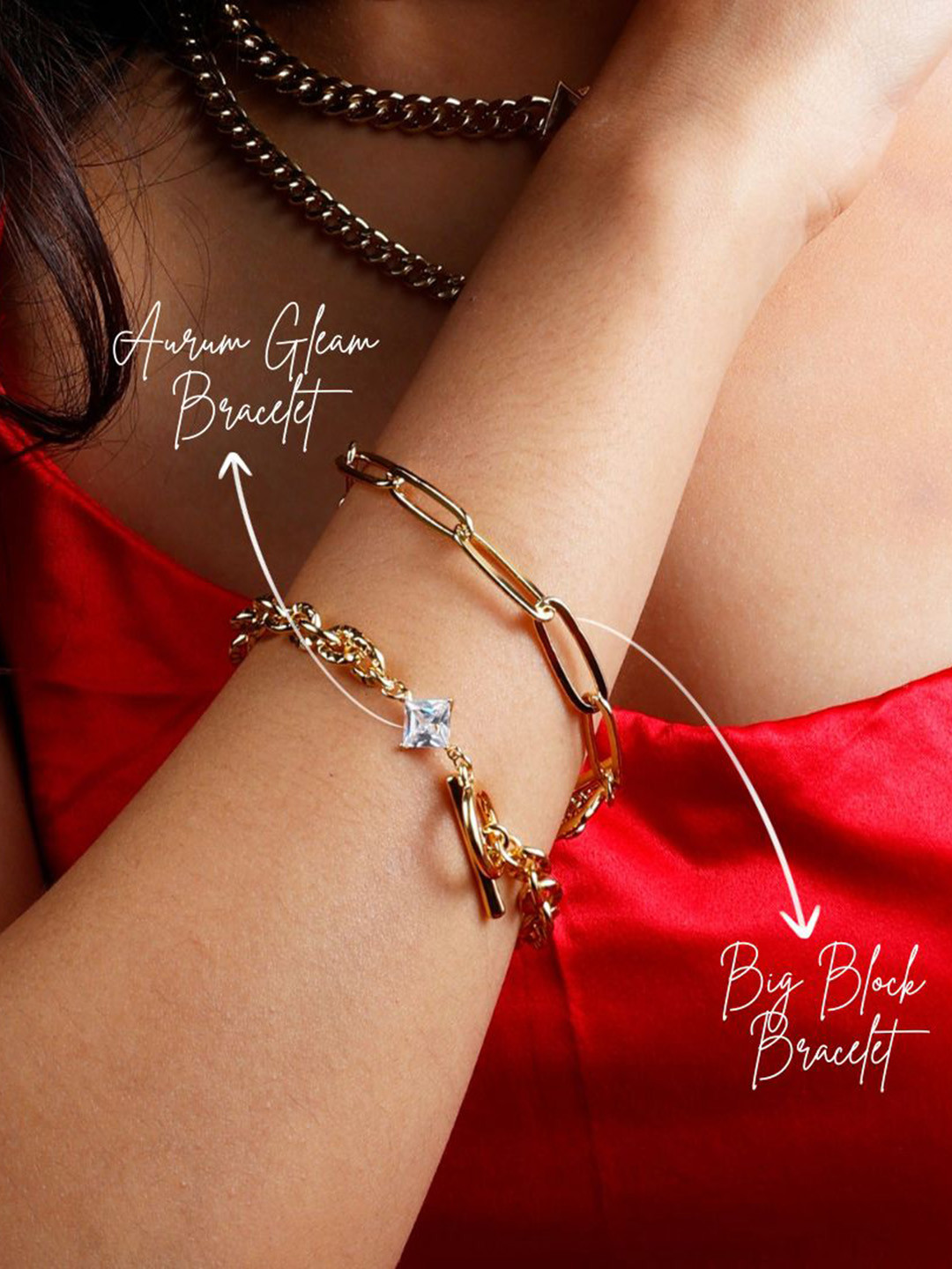 ISHI New York 18K Gold Plated BIG Block Bracelet