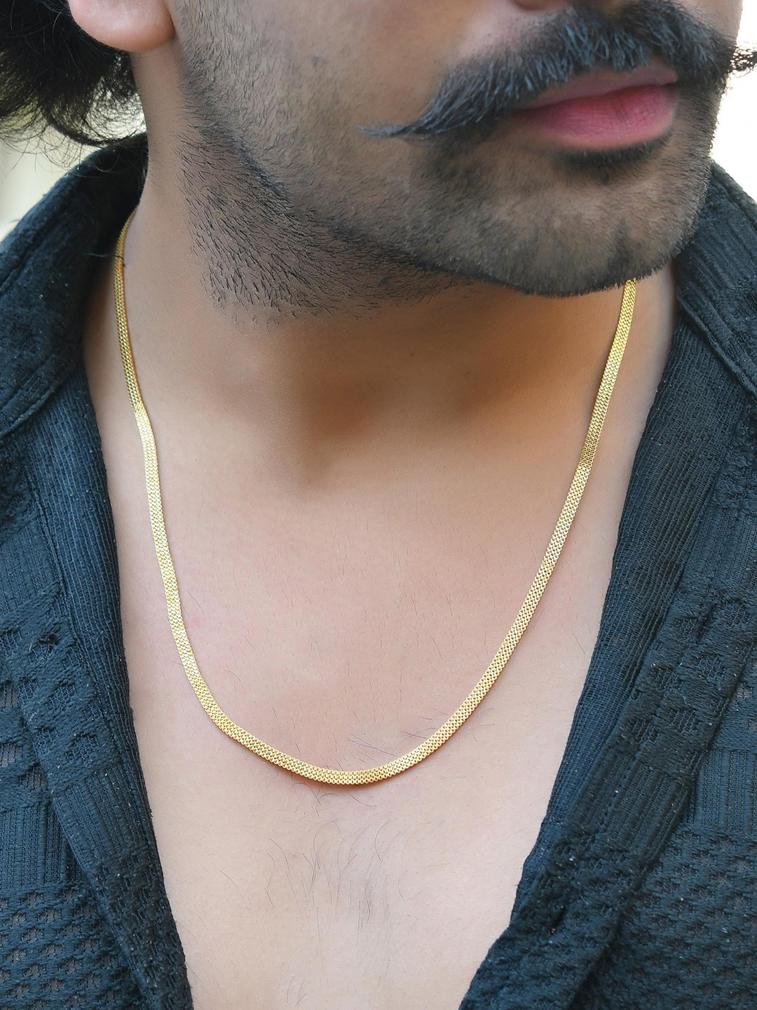 VOJ Men Gold-Plated Designer Box Chain