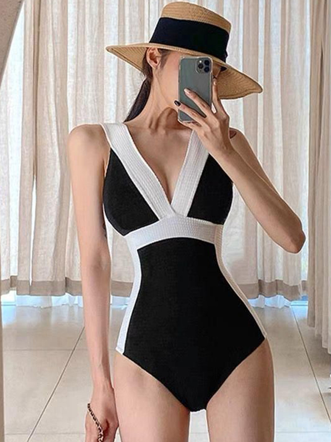 Miss Mosa By Akanksha  Black Ariel One Piece Swimsuit