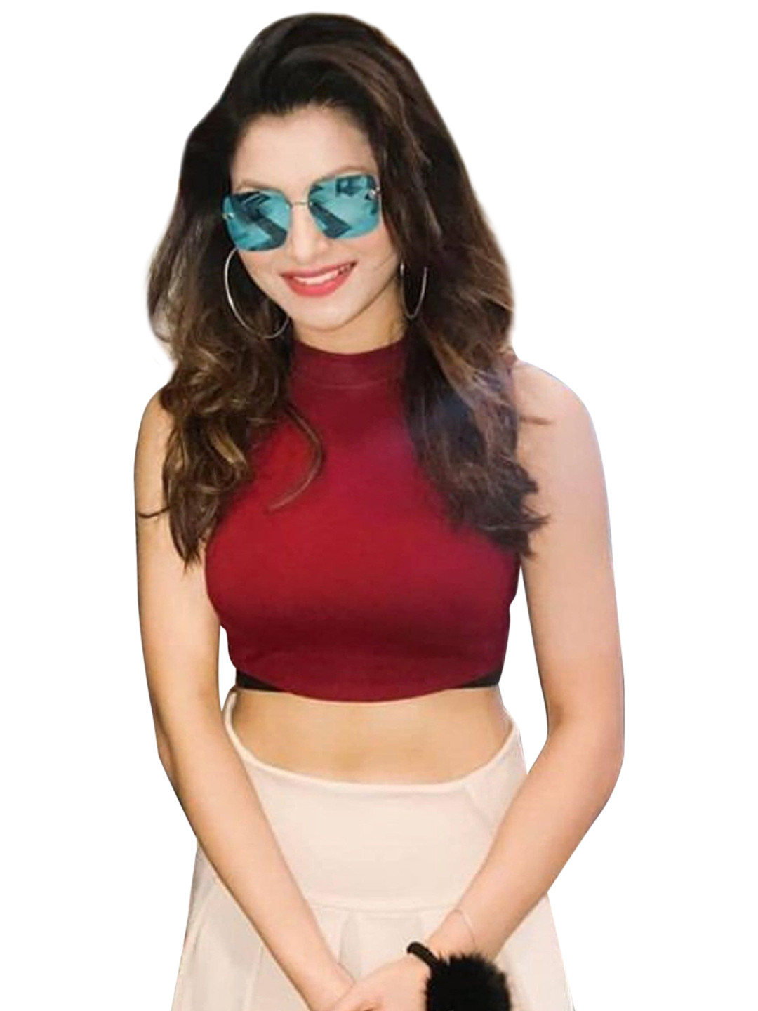 Miss Mosa By Akanksha  Women Apricot Statement Suspender Pants Celebrity Favorite