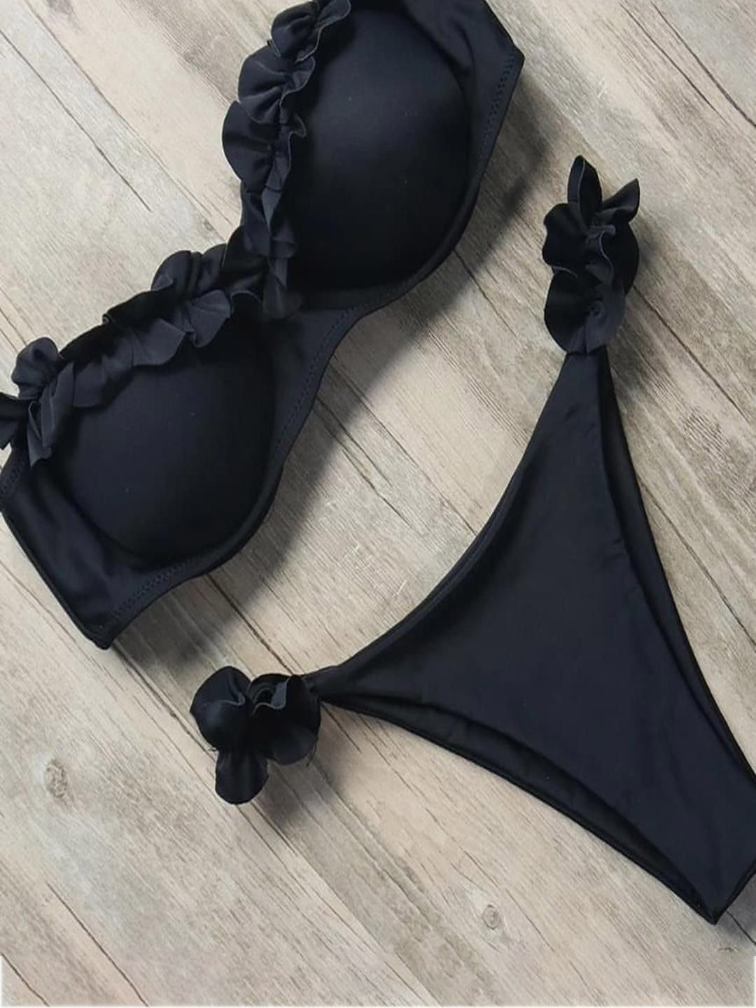 Miss Mosa By Akanksha  Black Floral Dream Bikinis