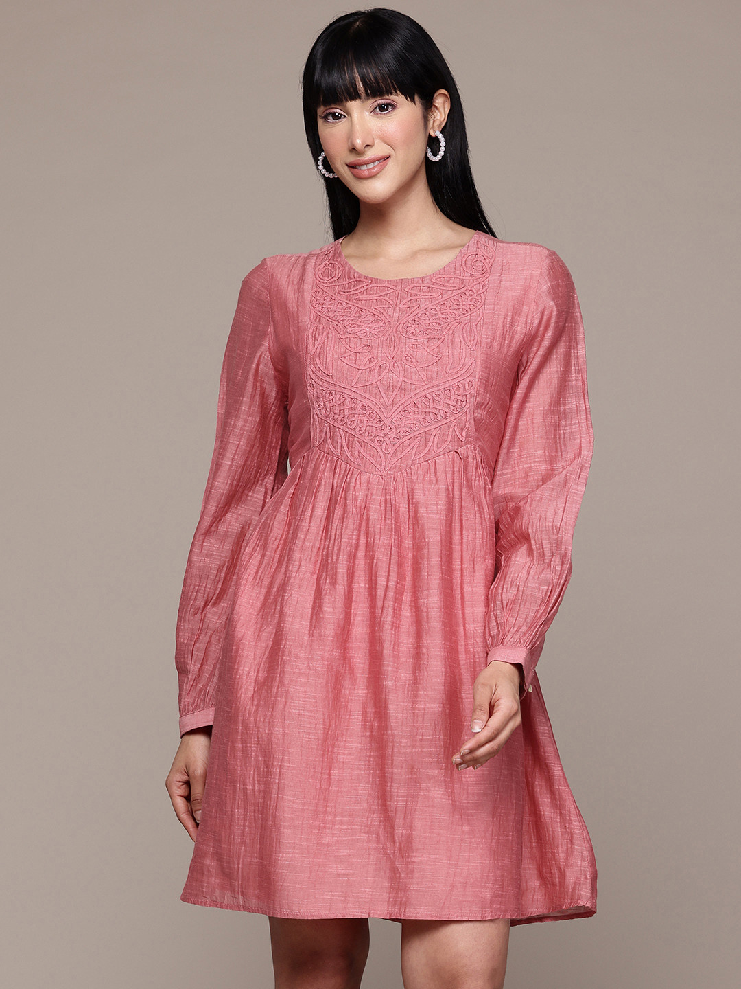 Ritu Kumar Round Neck Full Sleeve Dress