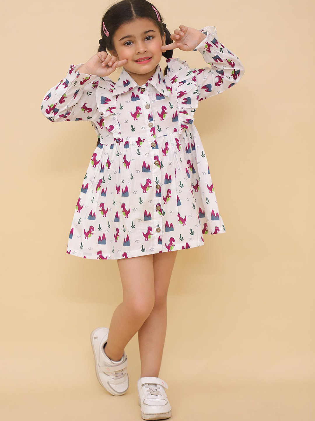 LITTLE GINNIE Printed A-Line Dress