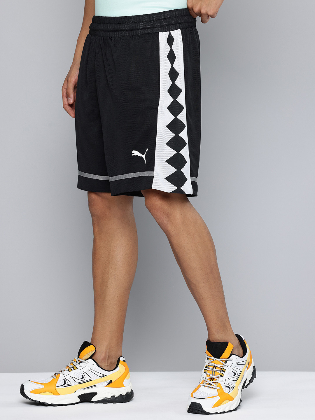 Puma Men The All Jaws Geometric Printed Relaxed Fit Drycell Basketball Shorts