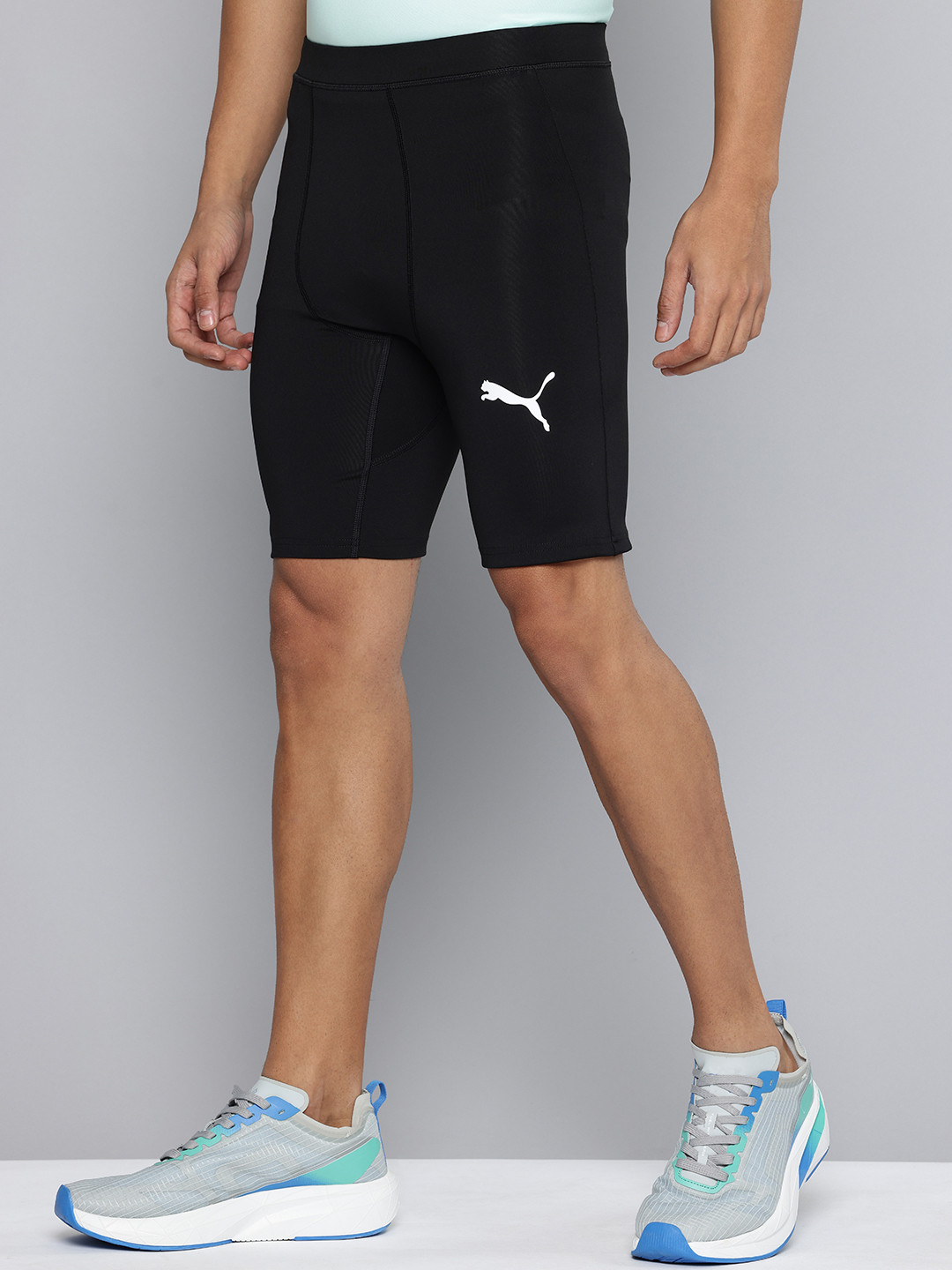 Puma Men Brand Logo Printed Short Running Tights