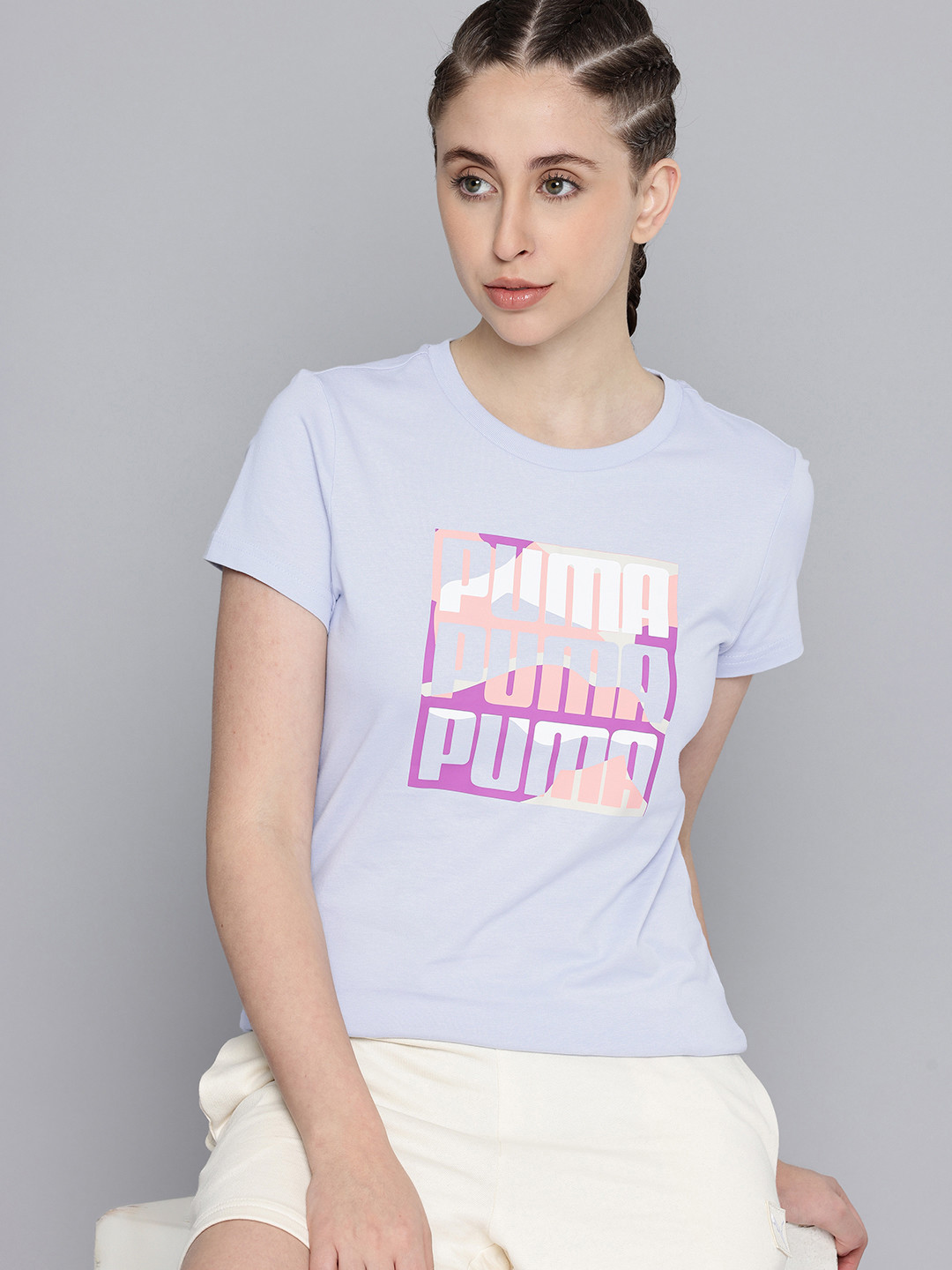 Puma Graphic Mountain Brand Logo Printed Pure Cotton T-shirt