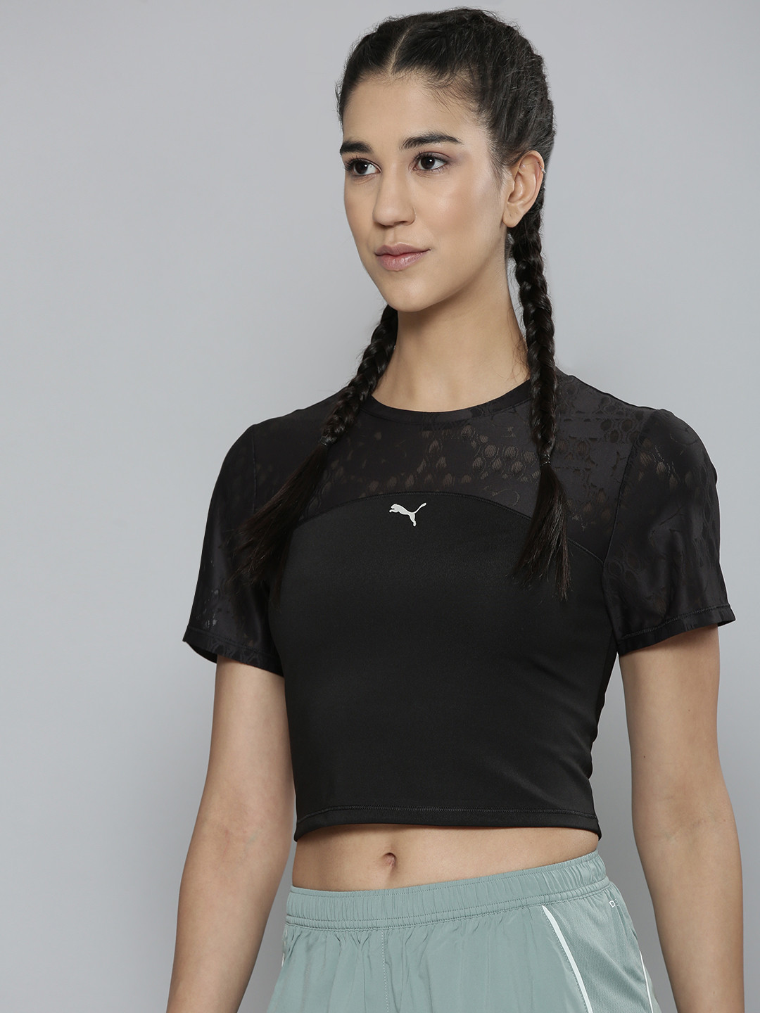 Puma Lace Slim Fit Drycell Training Crop Top
