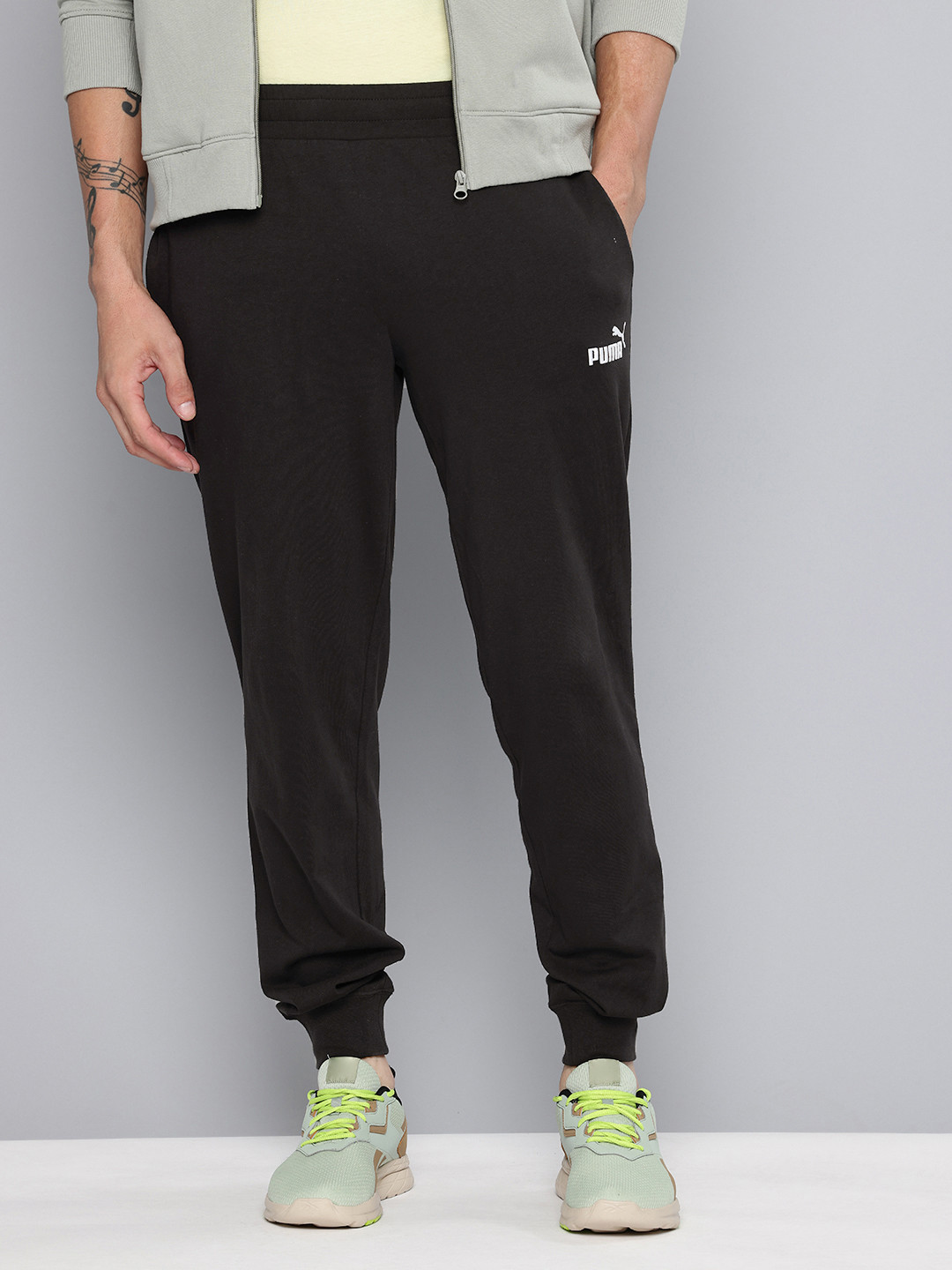 Puma Men Pure Cotton No.1 Logo Jersey Joggers