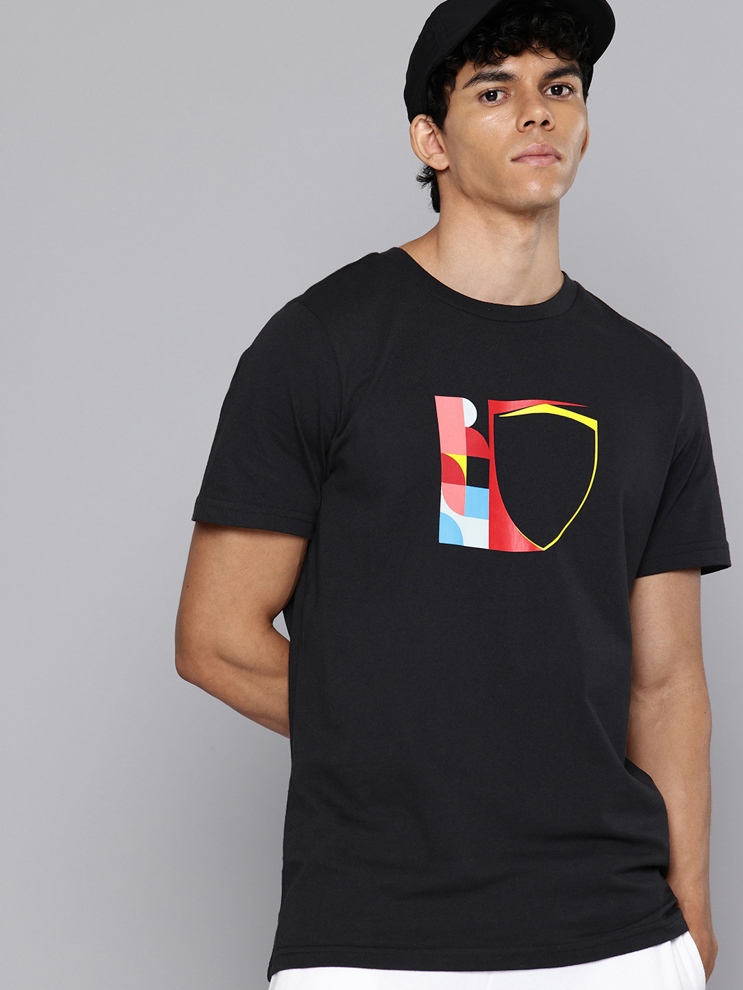 PUMA Motorsport Scuderia Ferrari Race Big Shield Graphic Printed Pure Cotton T-shirt