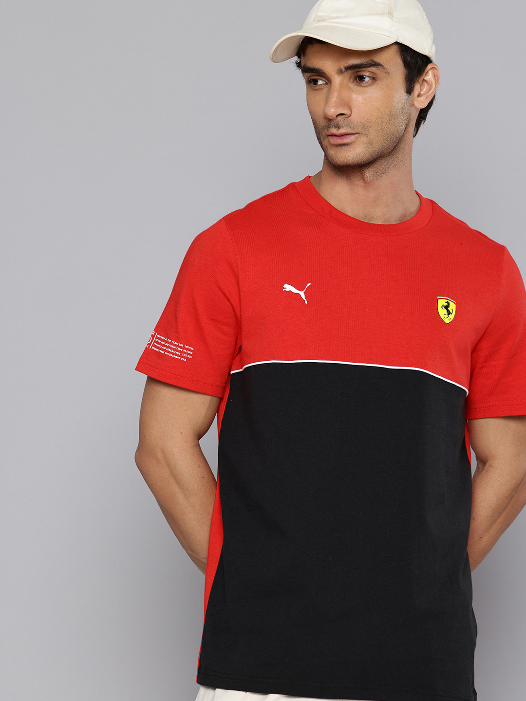 PUMA Motorsport Scuderia Ferrari Race SDS Colourblocked Pure Cotton T-shirt