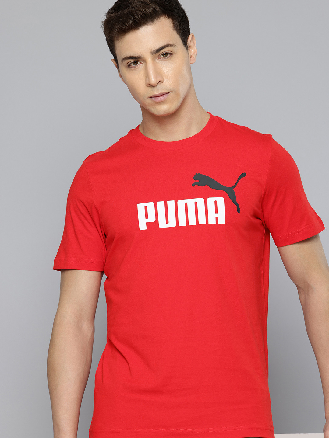 Puma Two Colour No. 1 Brand Logo Printed Pure Cotton T-shirt