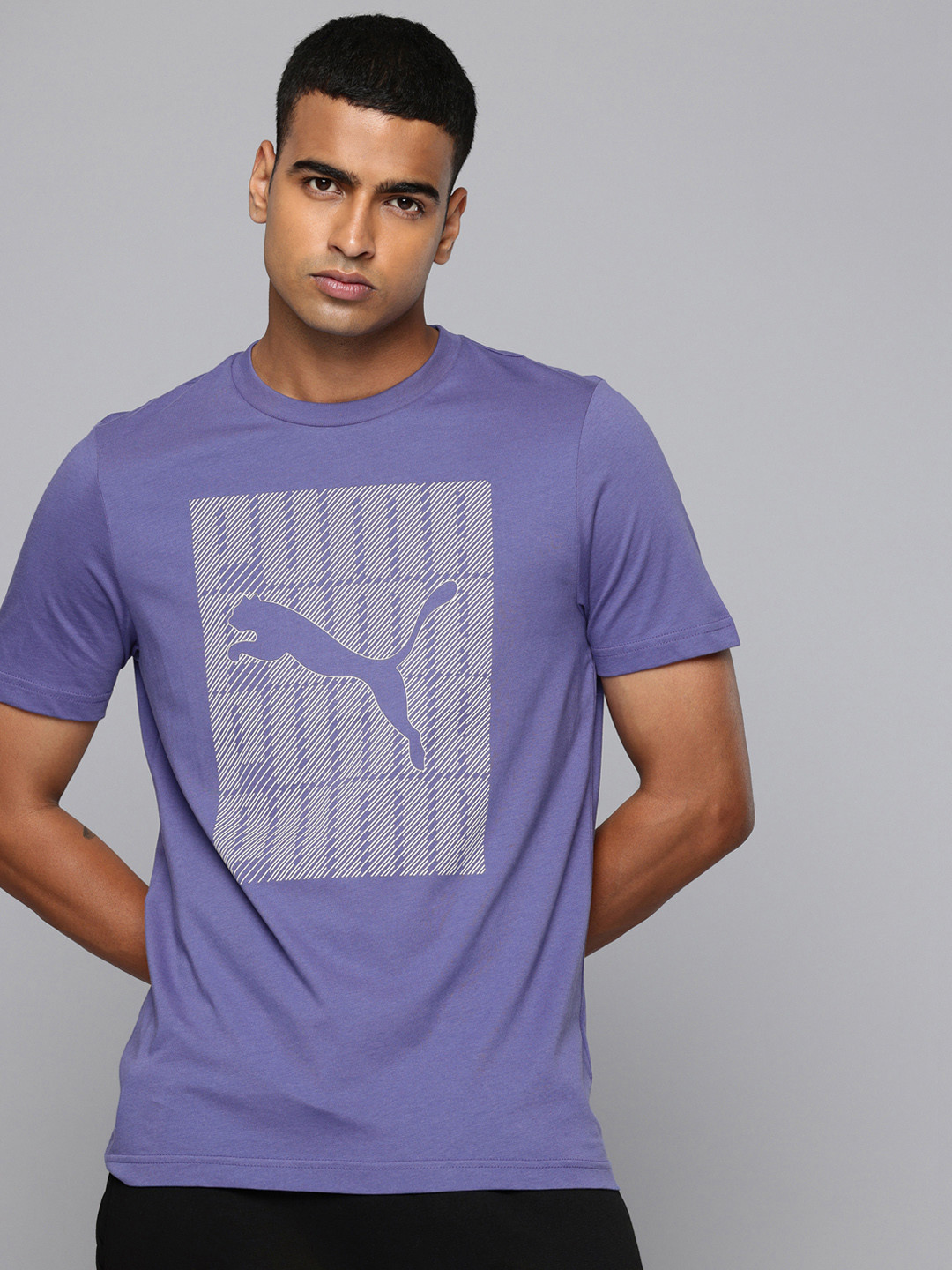 Puma Pure Cotton Brand Logo Graphic Printed Wordings T-shirt