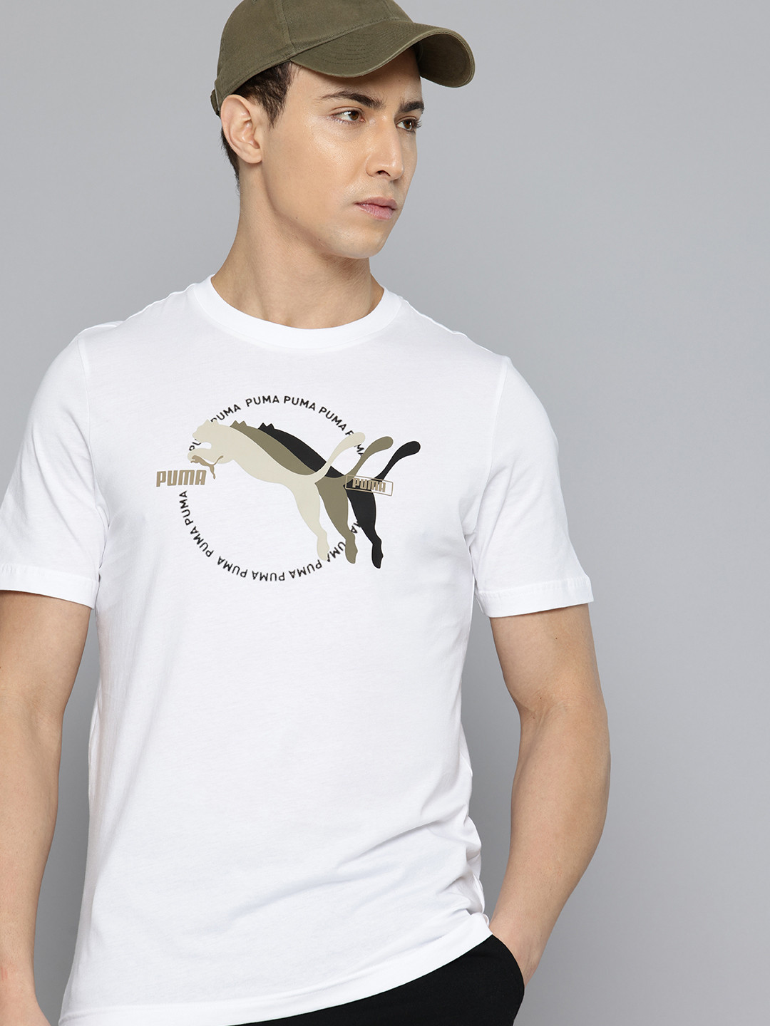 Puma Graphics Multiple Brand Logo Printed Pure Cotton T-shirt