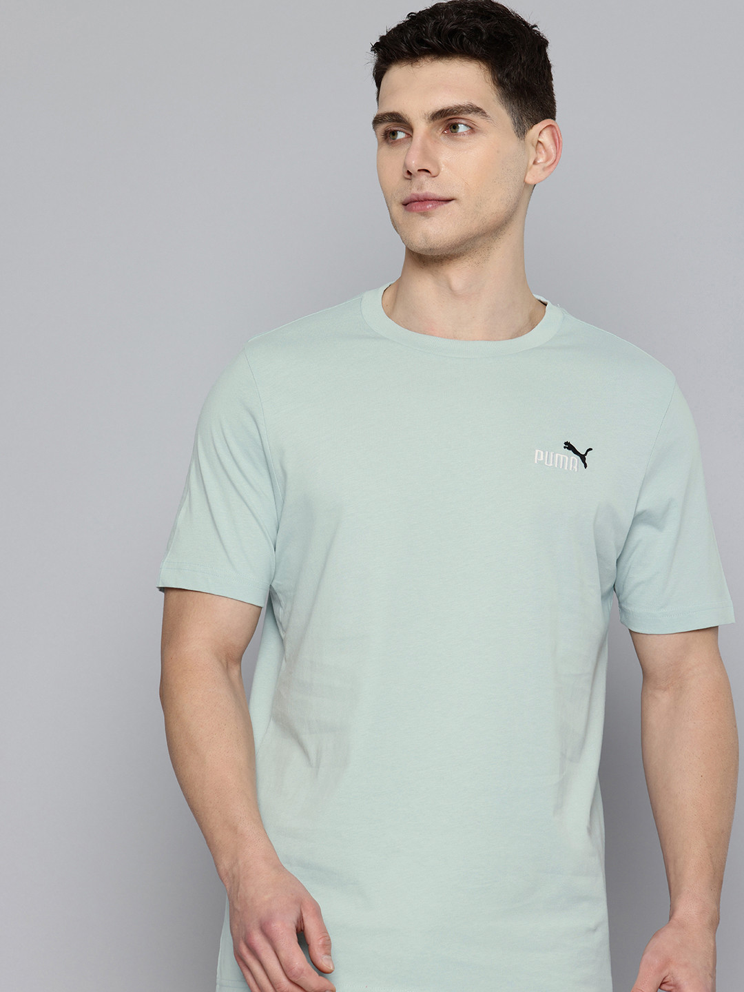 Puma 2 Colour No. 1 Solid Pure Cotton T-shirt