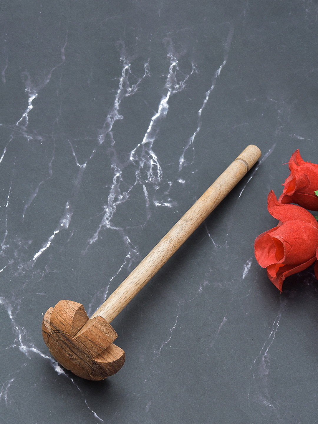 oggn Brown Textured Natural Acacia Wood Mathni