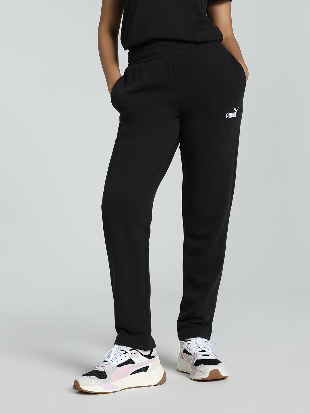 Women Minimal Brand Logo Embroidered Joggers