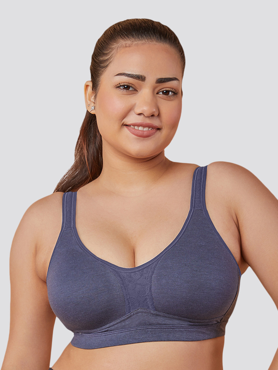 MAASHIE M1101 Women Cotton Non-Padded Non-Wired Moulded Cups Everyday Bra MDBLU