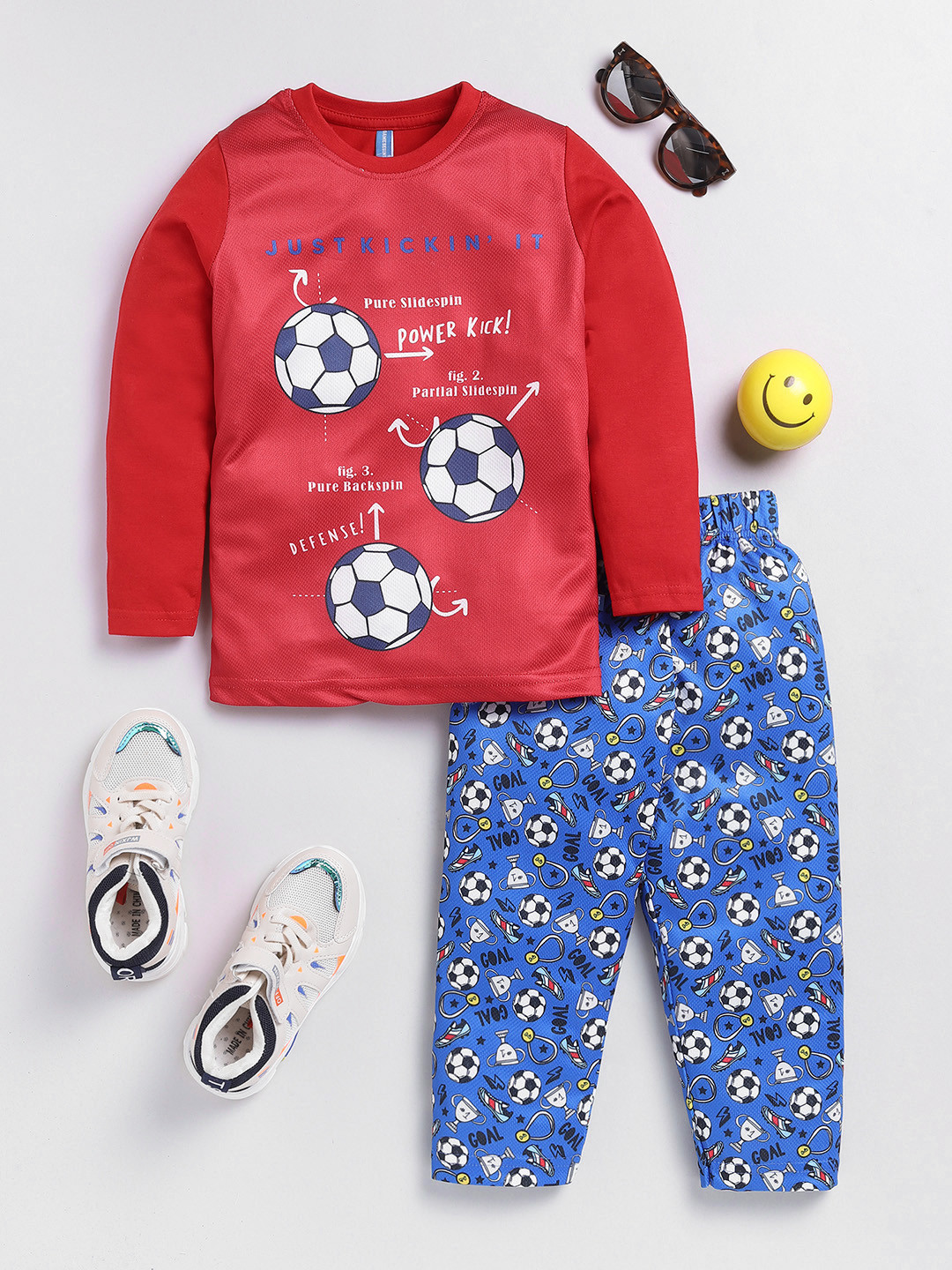 Here&Now x Game Begins Boys Printed Long Sleeves T-Shirt with Trousers