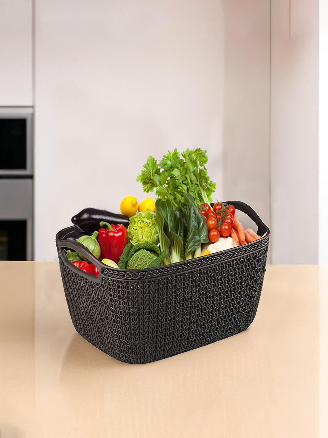 Kuber Industries Brown Self Design Multi-Purpose Basket For Storage
