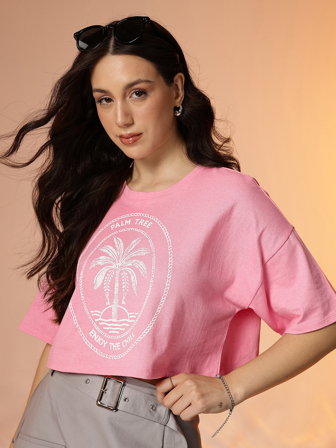 CORSICA Printed Drop-Shoulder Sleeves Boxy T-shirt