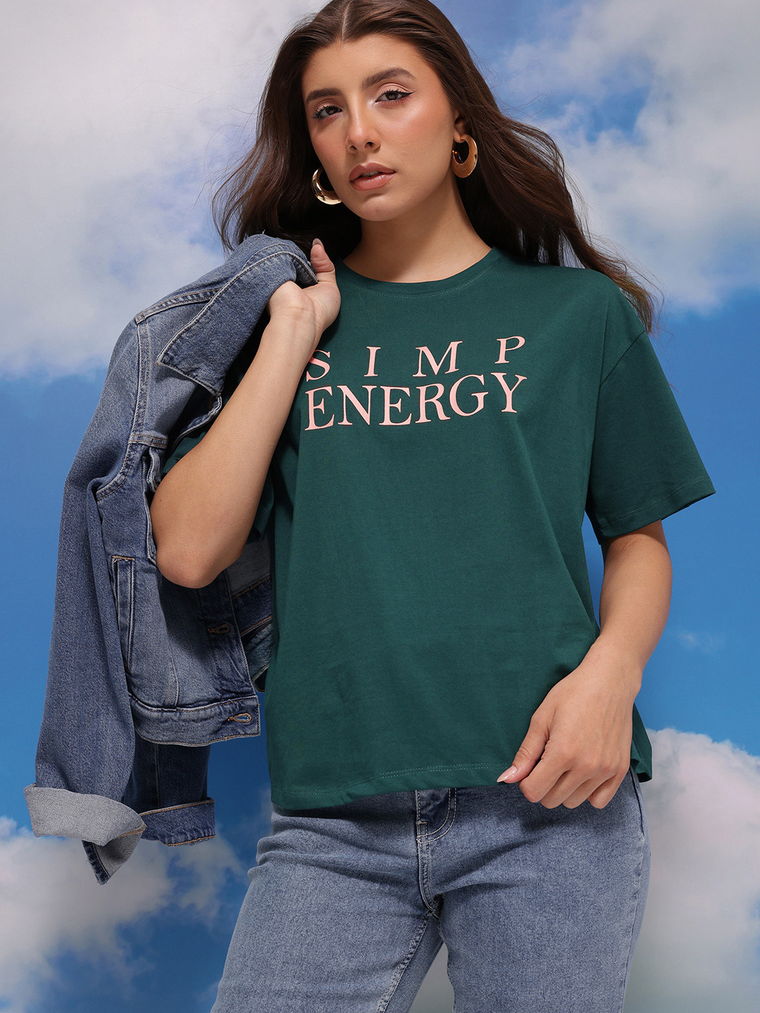 CORSICA Typography Printed Drop-Shoulder Sleeves Pure Cotton Relaxed Fit T-shirt