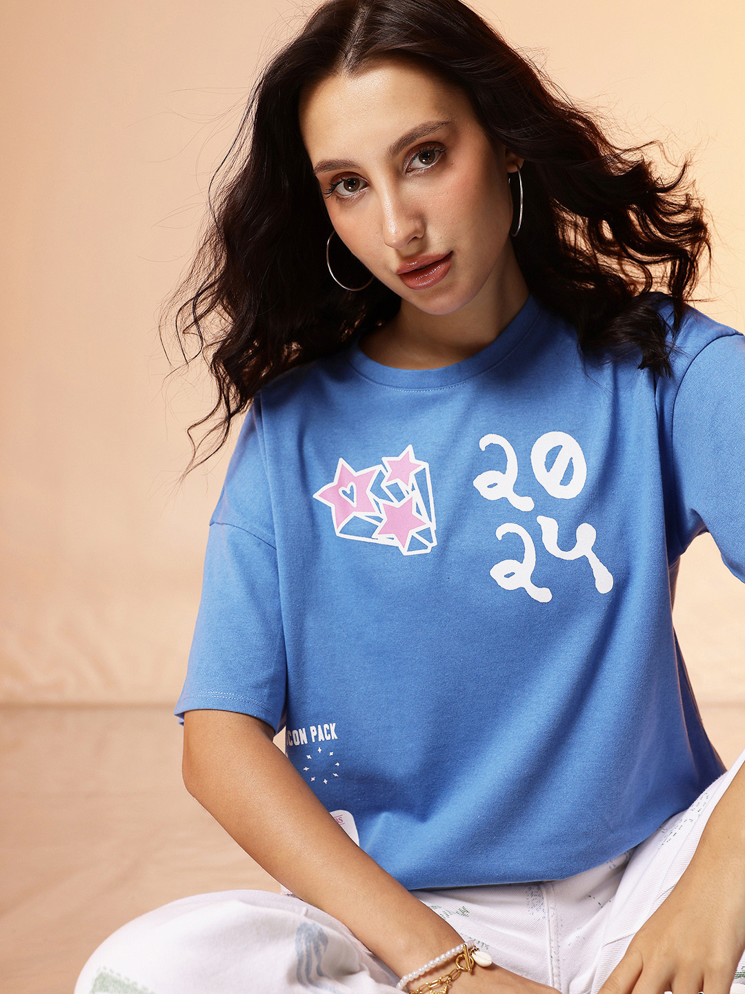 CORSICA Typography Printed Drop-Shoulder Sleeves T-shirt
