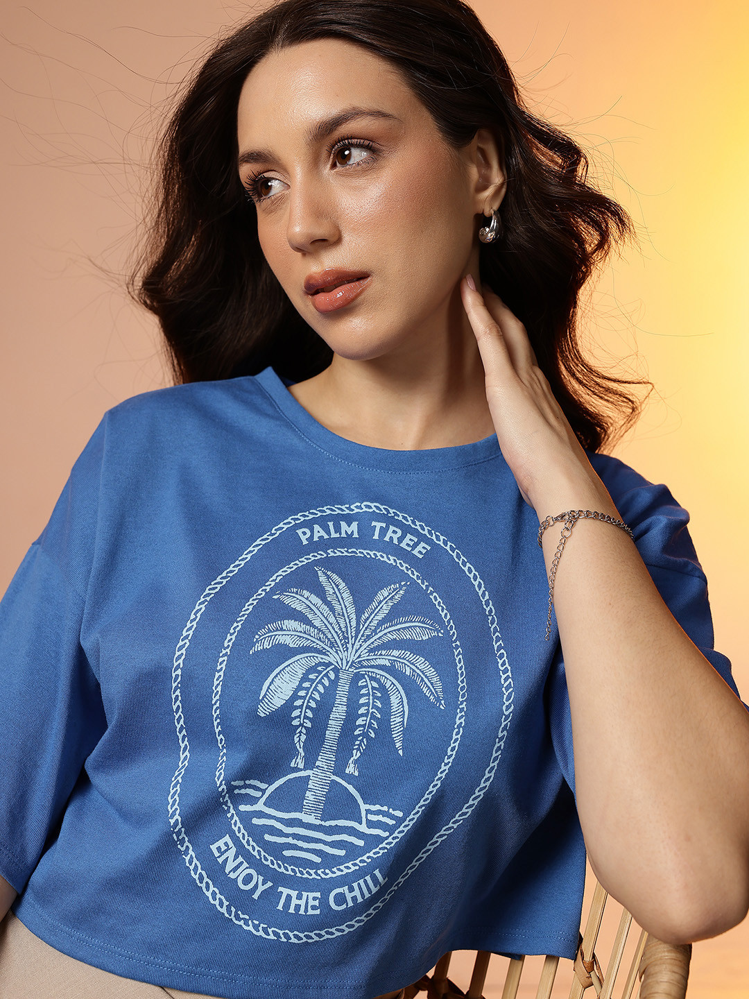 CORSICA Printed Drop-Shoulder Sleeves Boxy T-shirt