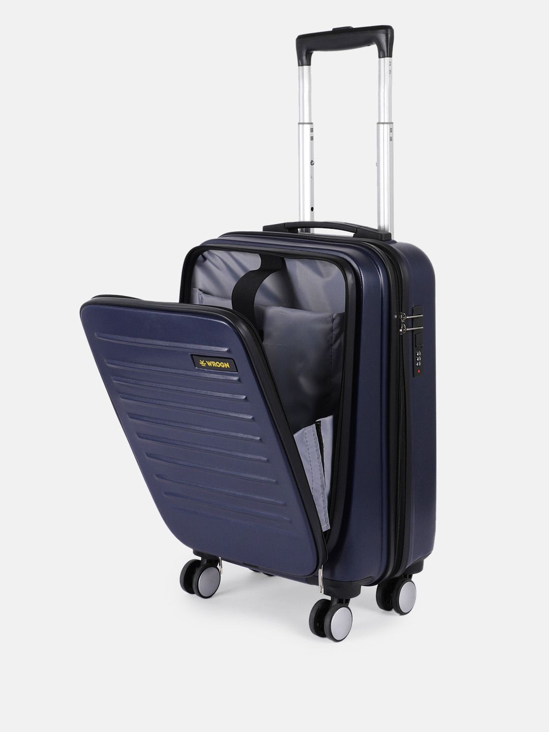 WROGN Unisex Kangaroo Hard Shell Cabin Trolley Suitcase 38L