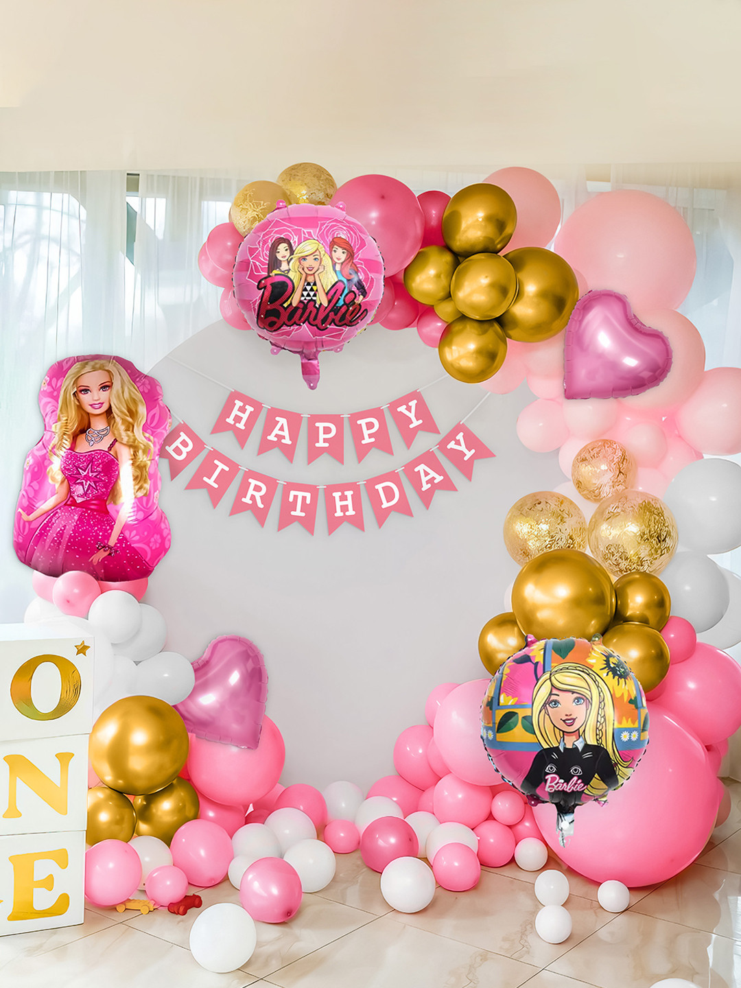 Special You 69 Pcs Pink & Yellow Balloons & Banner Festive Decor