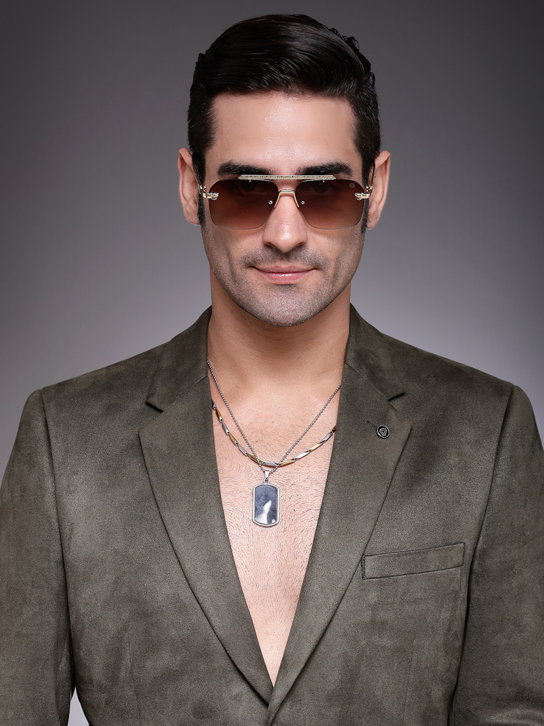 HASHTAG EYEWEAR Men Square Sunglasses with Polarised and UV Protected Lens ICE-S2730-C1