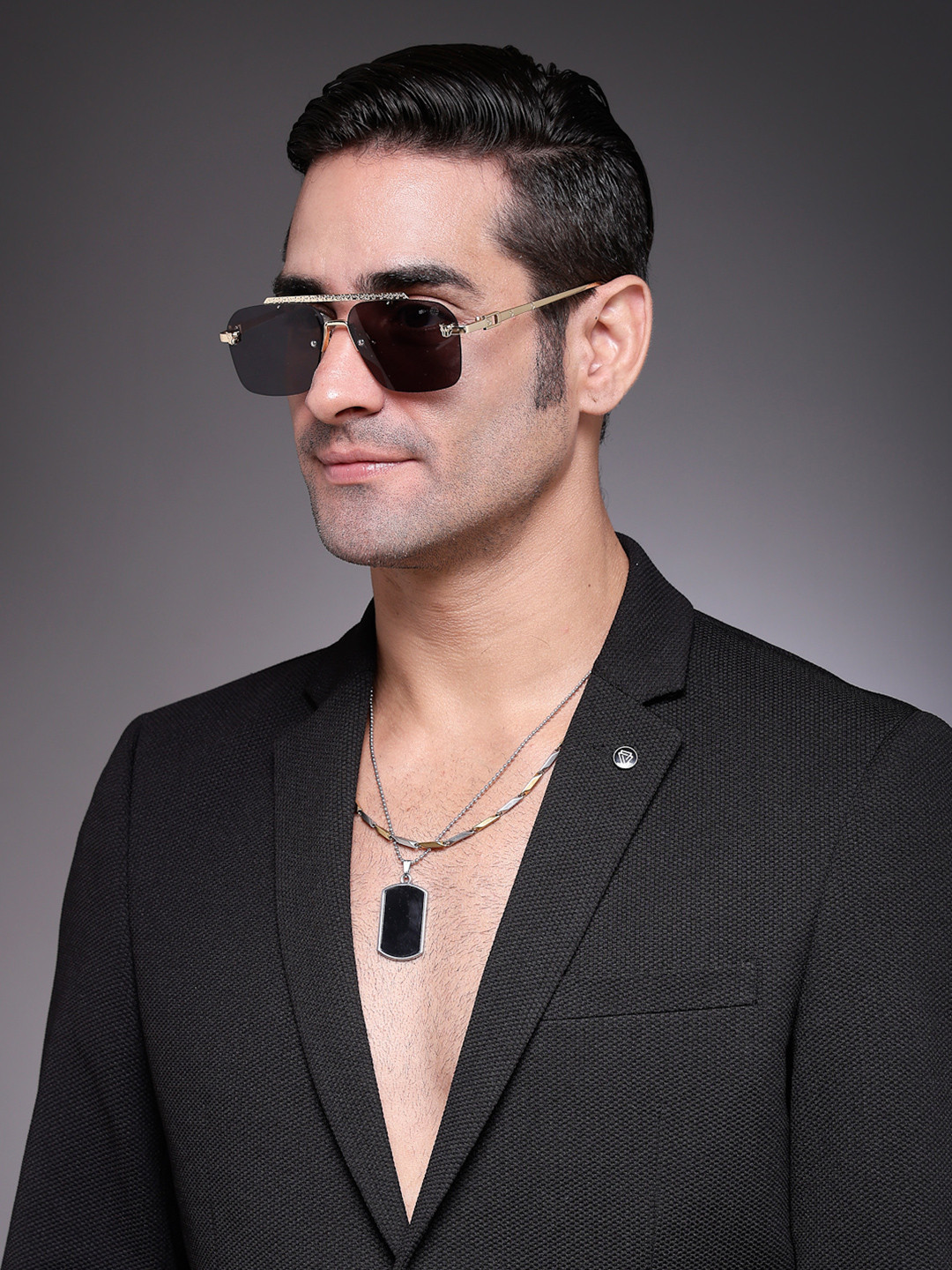 HASHTAG EYEWEAR Men's Square Sunglasses with Polarised and UV Protected Lens