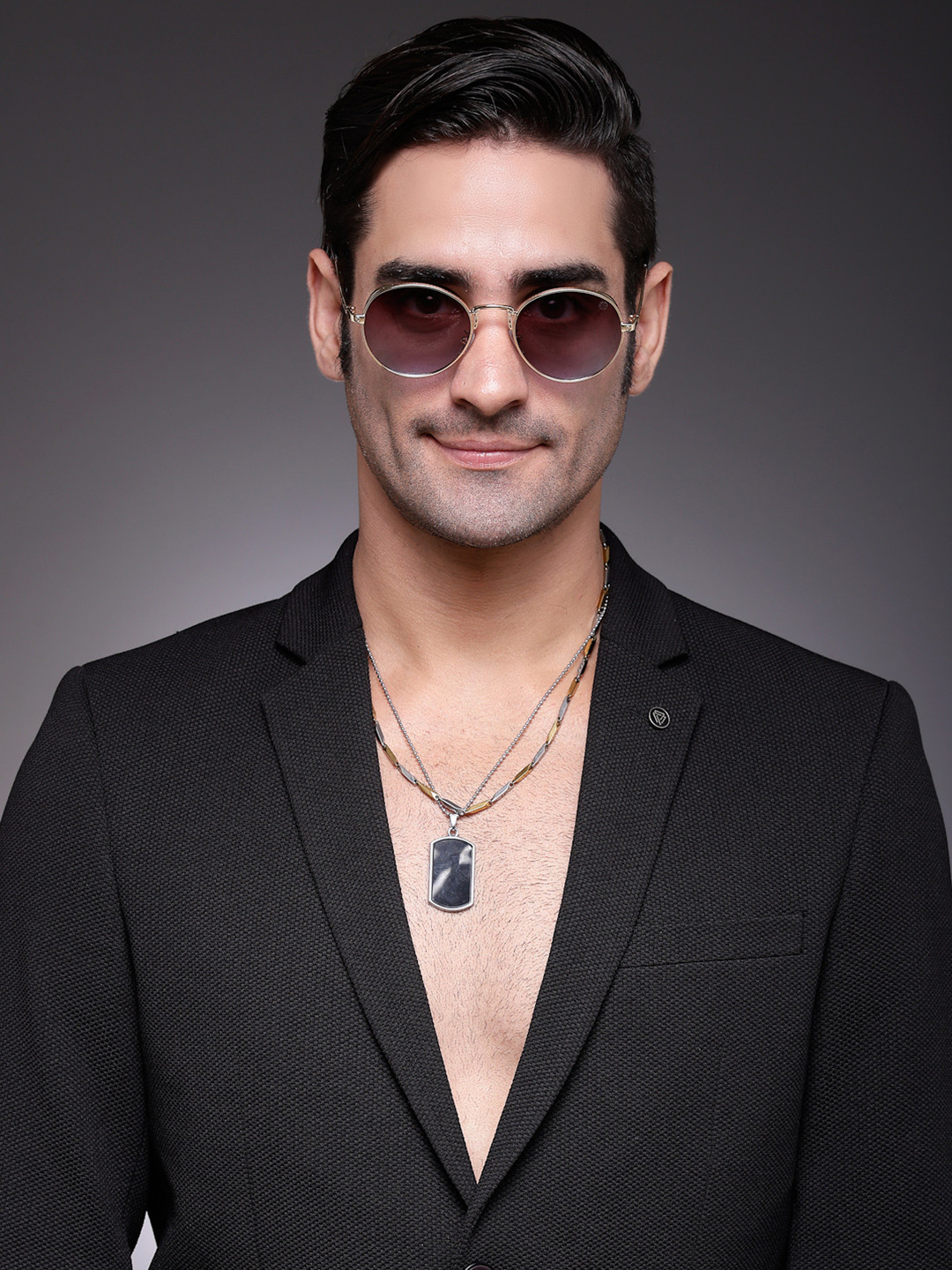 HASHTAG EYEWEAR Men Oval Sunglasses with Polarised and UV Protected Lens ICE-S2356-C3