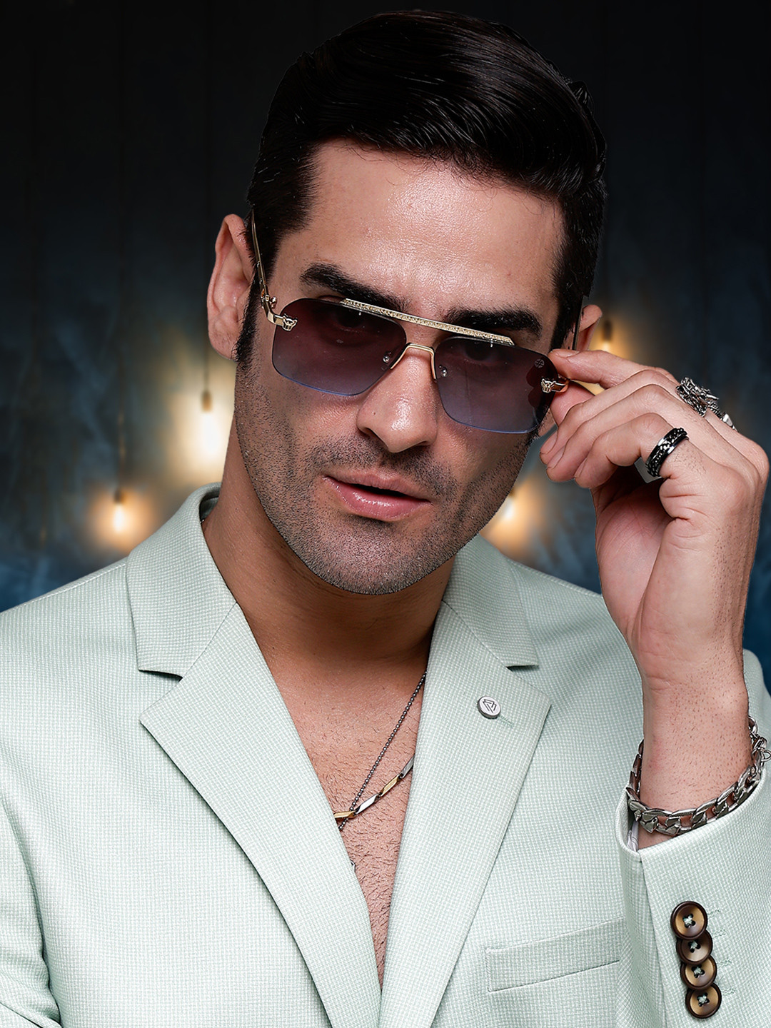 HASHTAG EYEWEAR Men Square Sunglasses with Polarised and UV Protected Lens ICE-S2730-C3