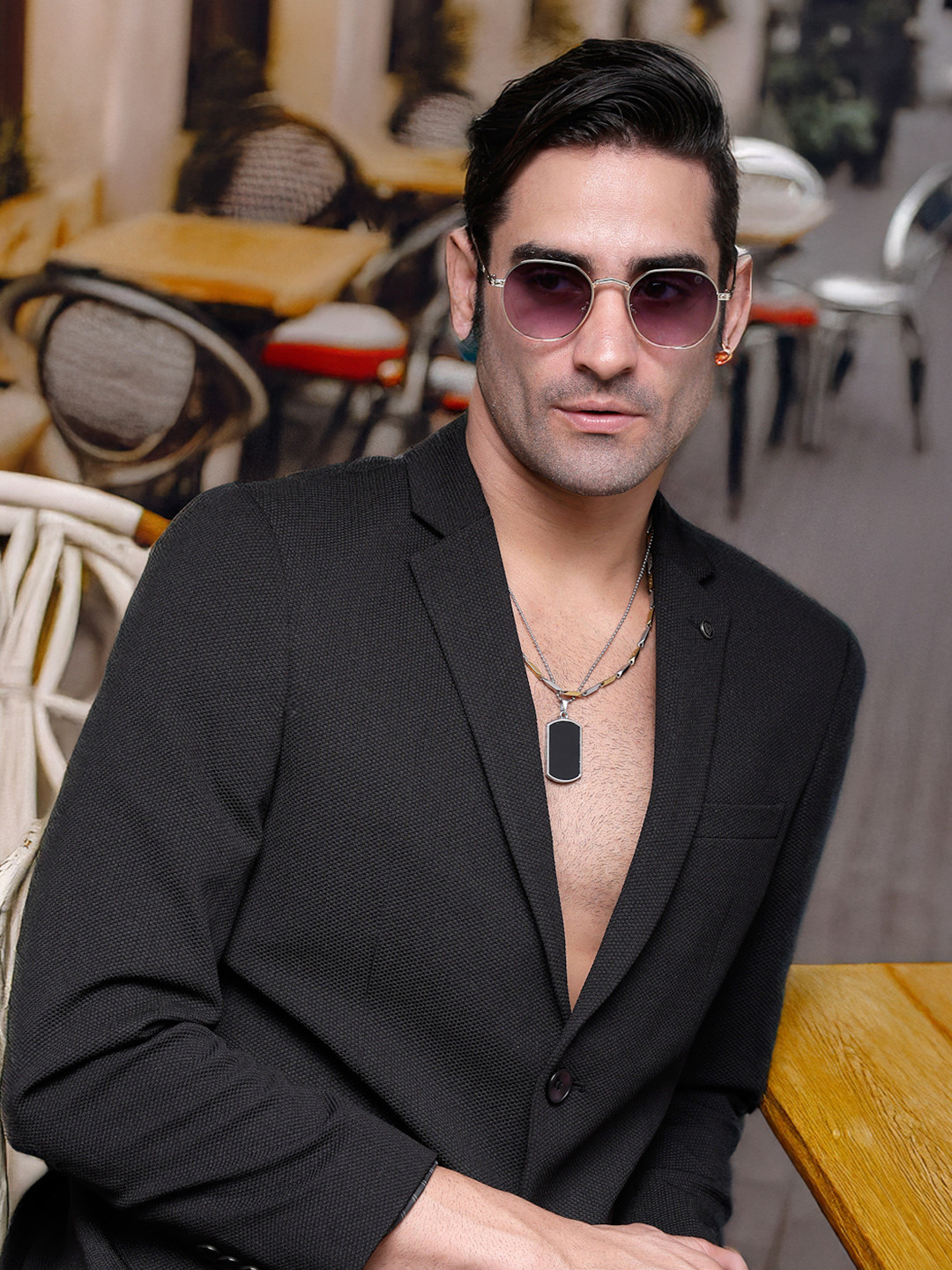 HASHTAG EYEWEAR Men Oval Sunglasses with Polarised and UV Protected LensI CE-S2295-C1