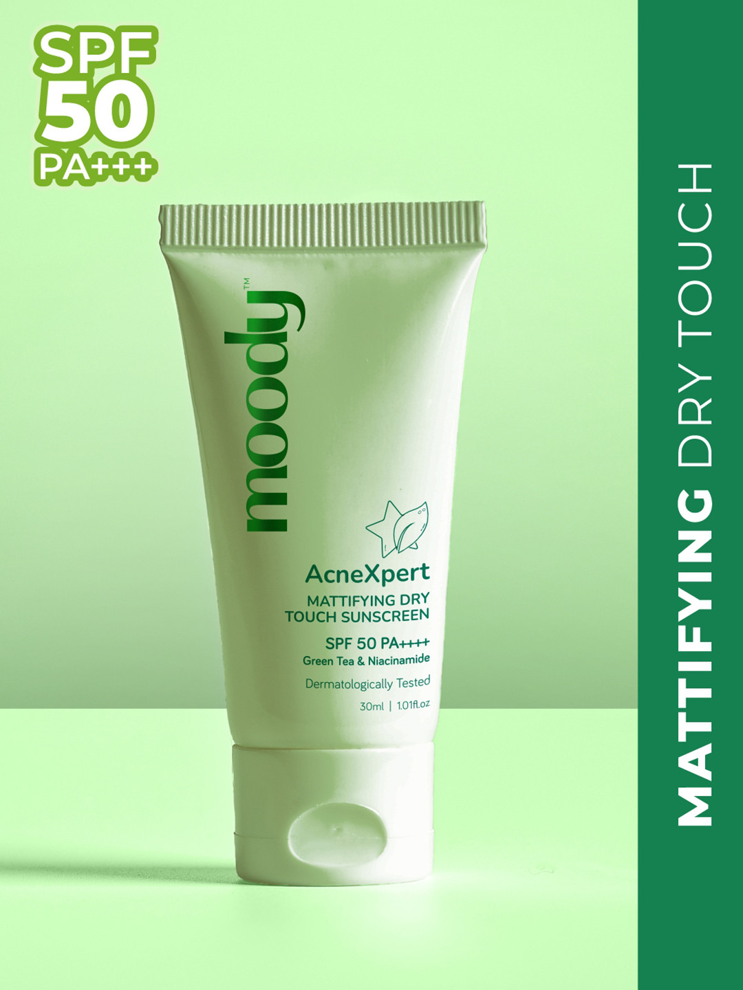 MOODY SPF 50 PA ++++ Acnexpert Mattifying Dry Touch Sunscreen With Niacinamide - 30 ml
