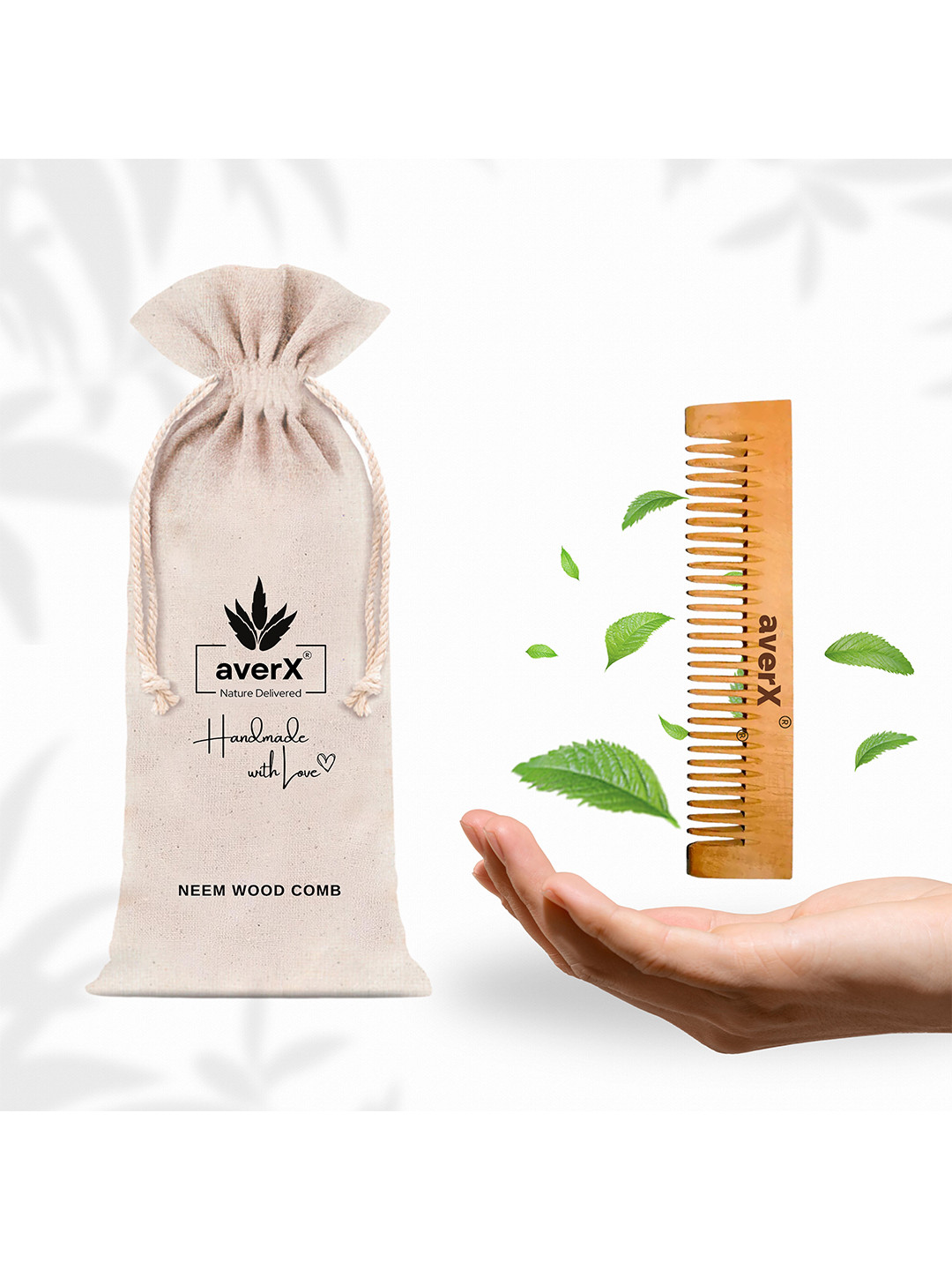 averX Kacchi Neem Wood Comb
