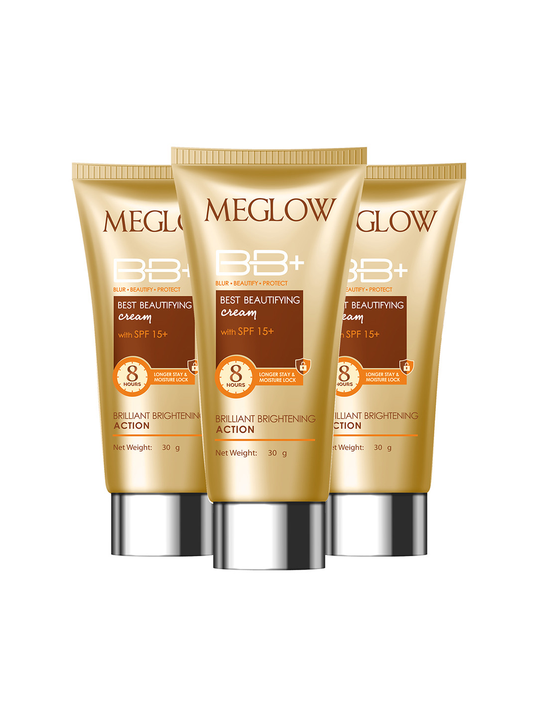 MEGLOW Set Of 3 BB+ With SPF 15+ Cream - 30 g Each